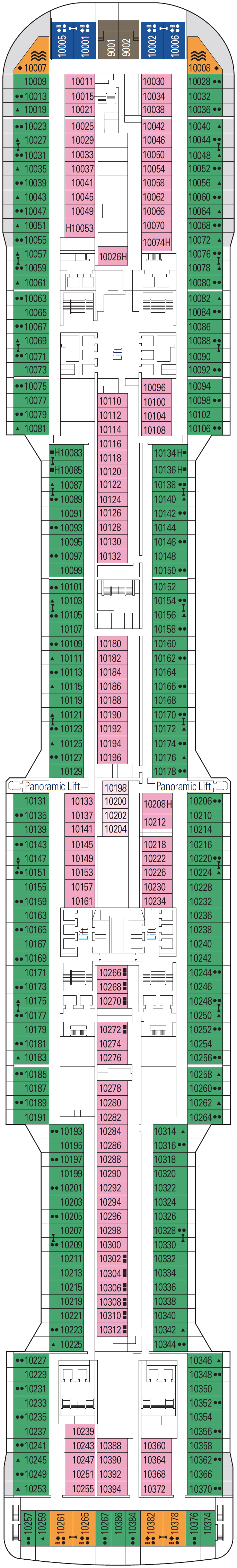 Deck plan for Deck 10 - Poesia