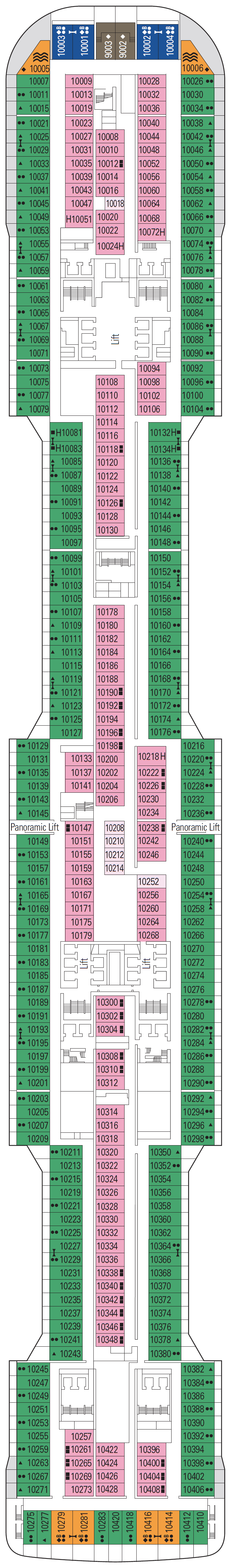 Deck plan for Deck 10 - Miro