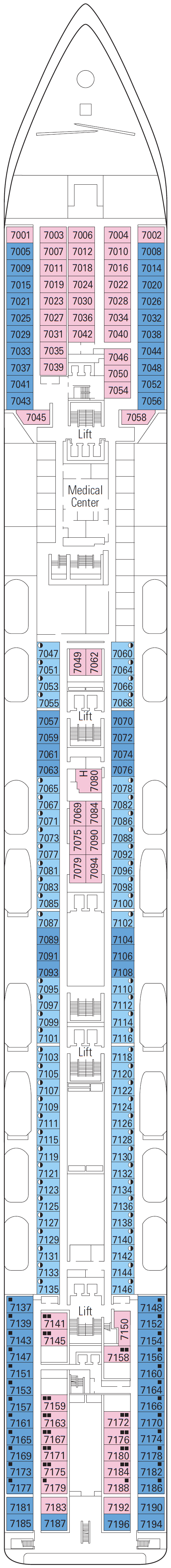 Deck plan for Deck 7 - Scarlatti
