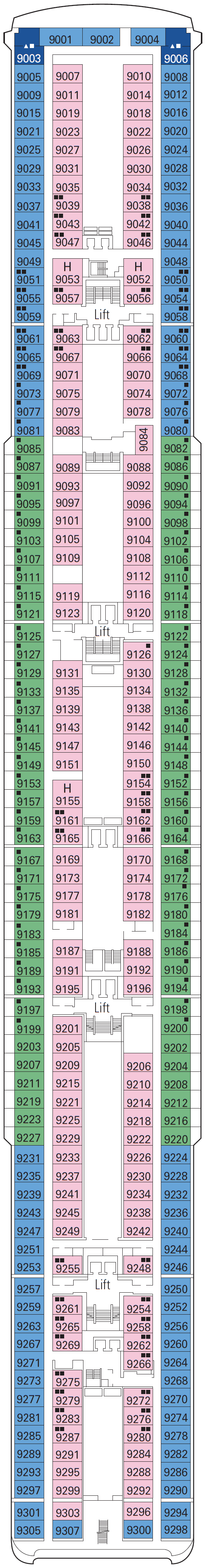 Deck plan for Deck 9 - Albinoni