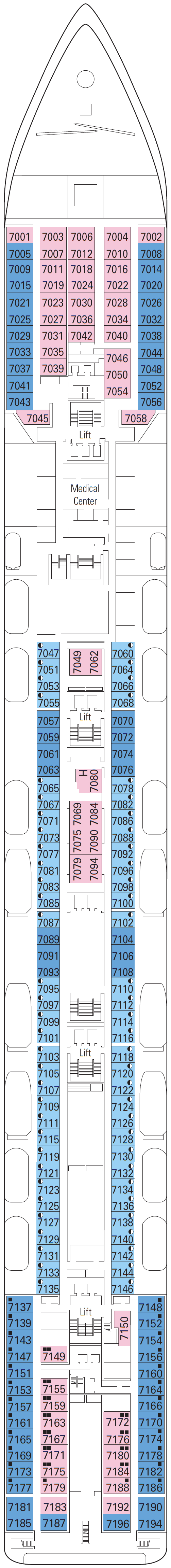 Deck plan for Deck 7 - Rigoletto