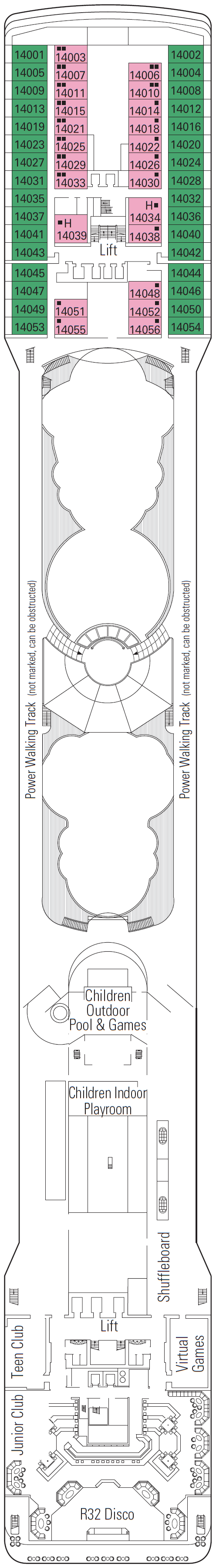 Deck plan for Deck 14 - Chitarra
