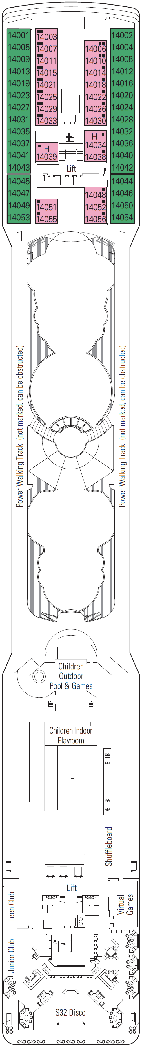 Deck plan for Deck 14 - Pascoli