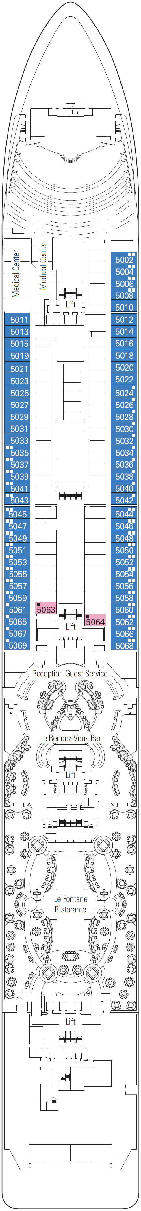 Deck plan for Deck 5 - Petrarca