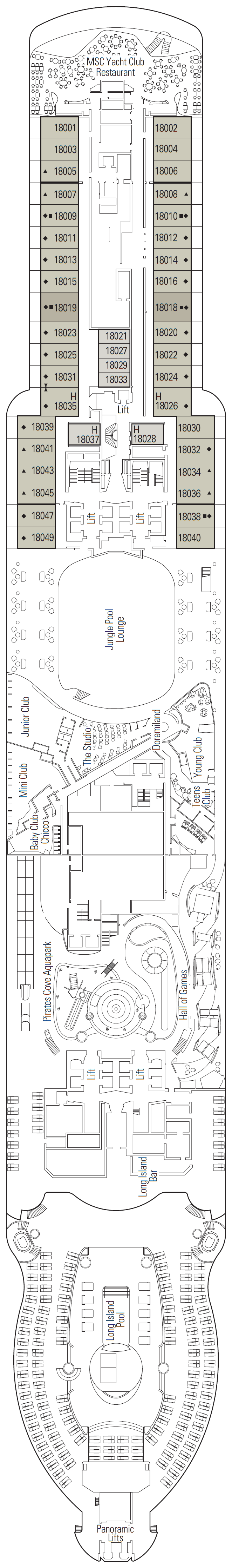 Deck plan for Deck 18