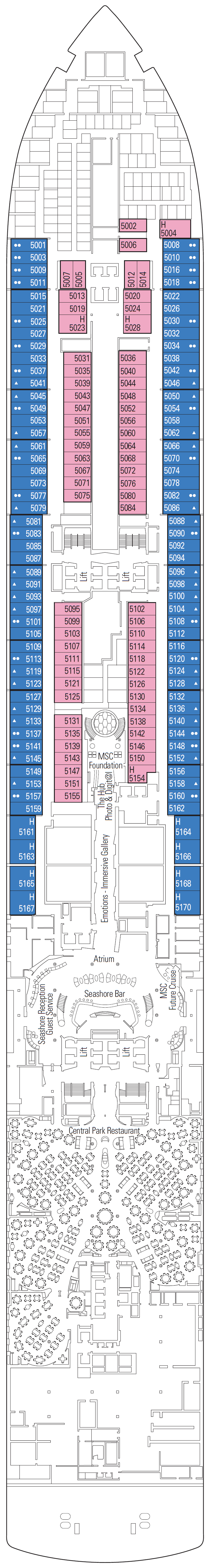 Deck plan for Deck 5