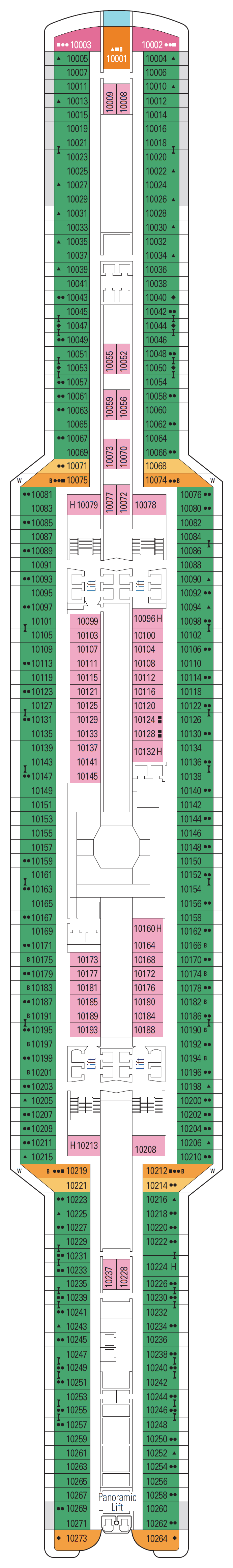 Deck plan for Deck 10 - Adriatic 