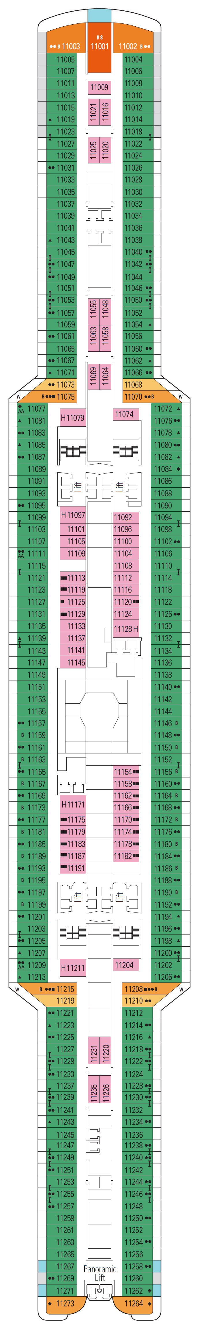 Deck plan for Deck 11 - Black Sea 