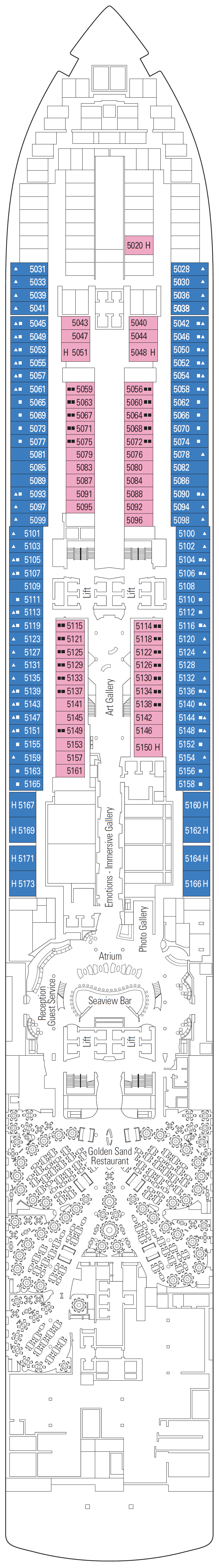 Deck plan for Deck 5 - Mediterranean