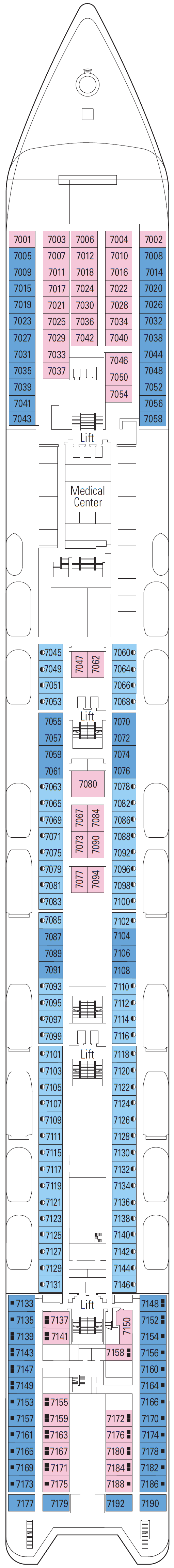 Deck plan for Deck 7 - Brahms