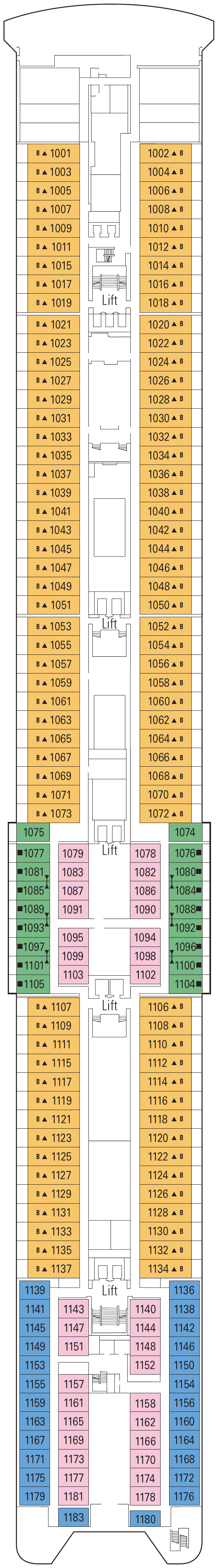 Deck plan for Deck 10 - Sibelius
