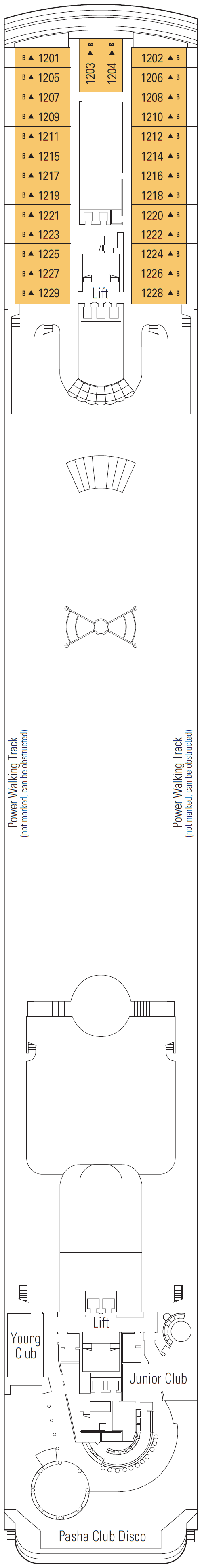 Deck plan for Deck 12 - Bizet
