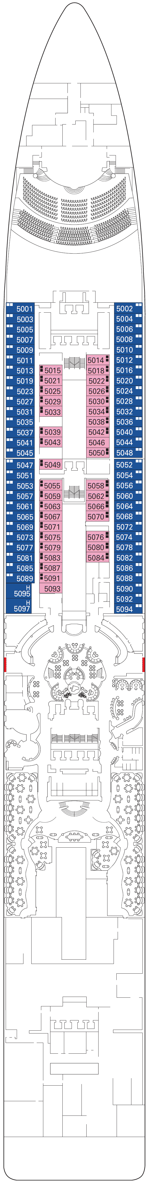 Deck plan for Deck 5 - Canaletto