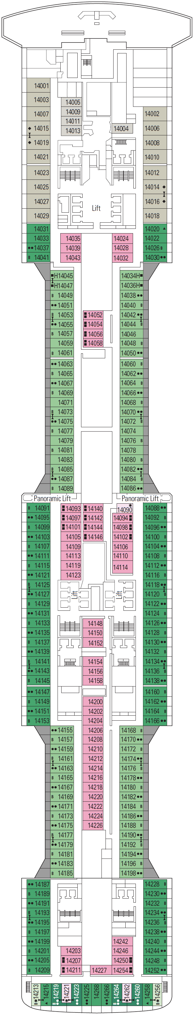 Deck plan for Deck 14 - Angkor Wat
