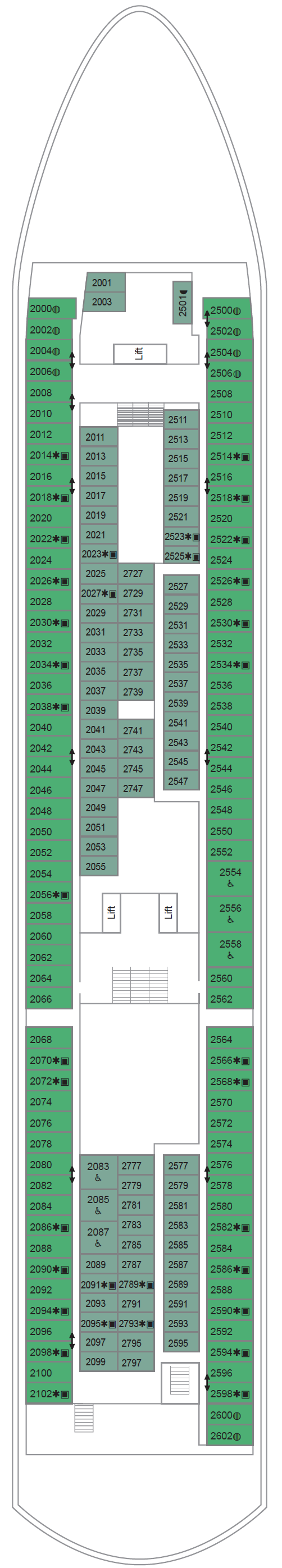 Deck plan for Deck 2
