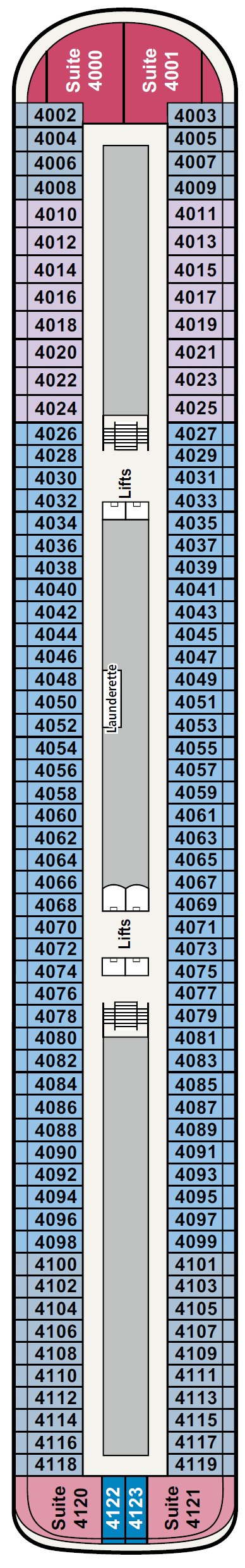 Deck plan for Deck 4