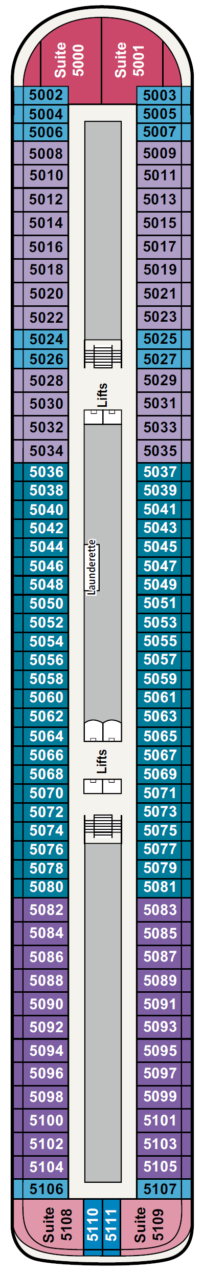 Deck plan for Deck 5