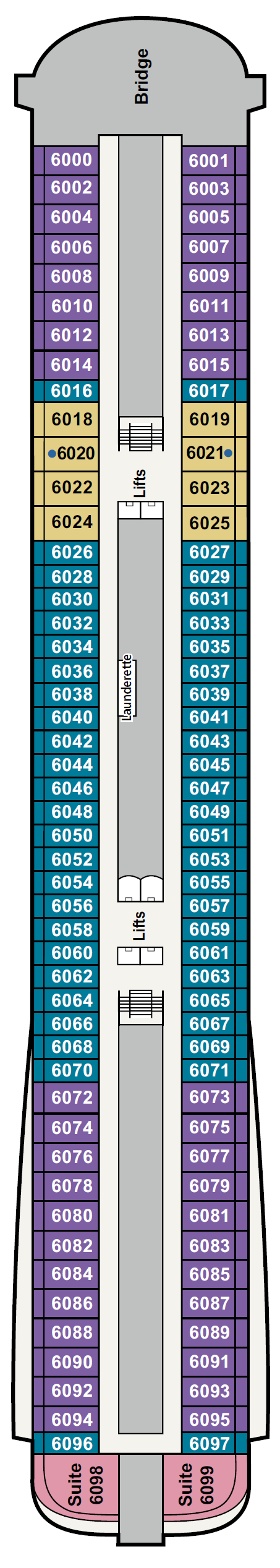 Deck plan for Deck 6