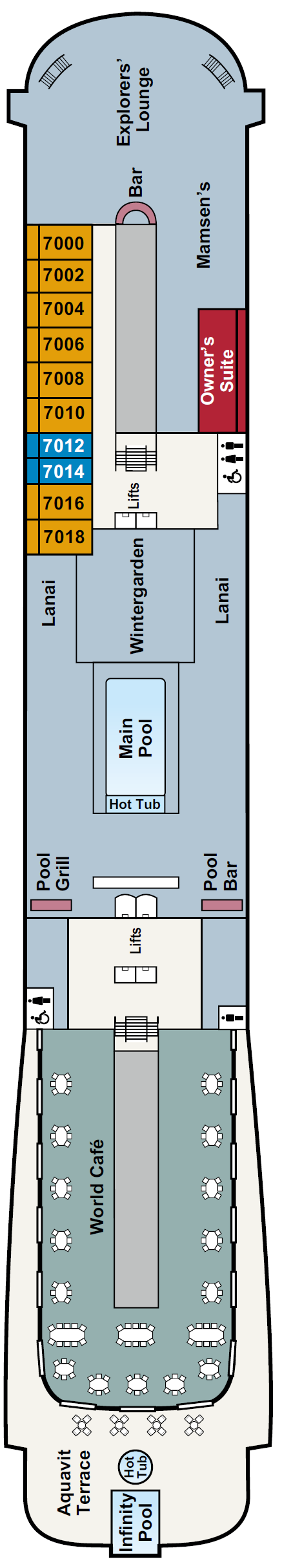 Deck plan for Deck 7