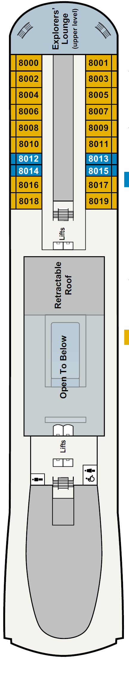 Deck plan for Deck 8