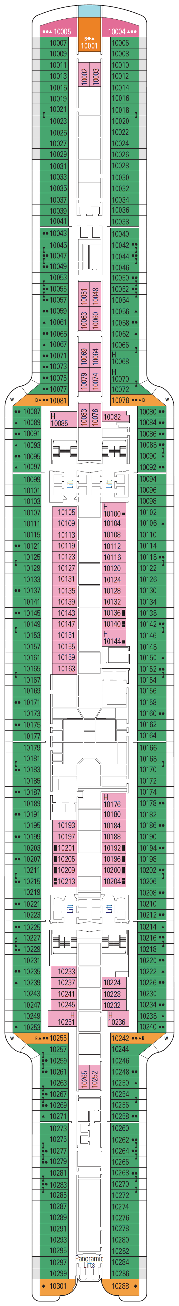 Deck plan for Deck 10
