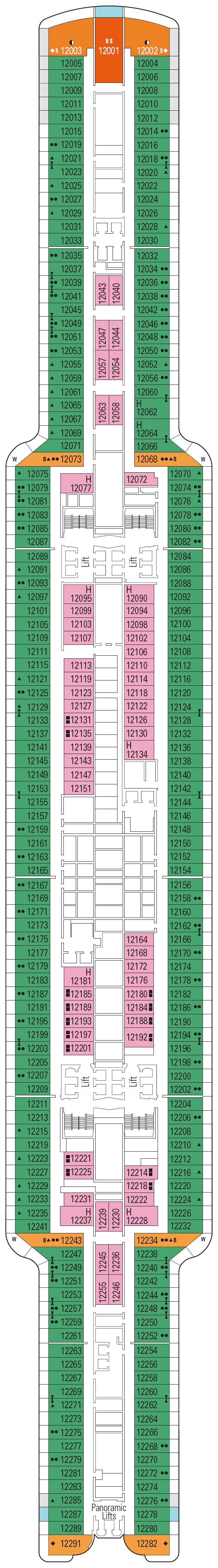 Deck plan for Deck 12