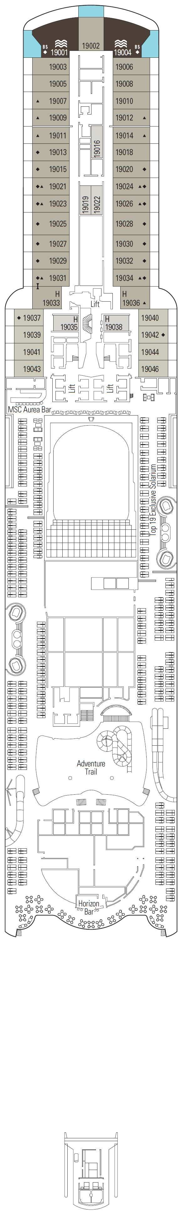 Deck plan for Deck 19