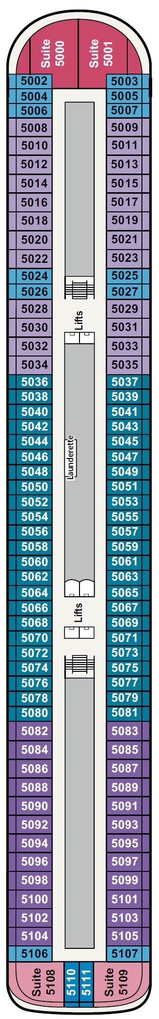 Deck plan for Deck 5