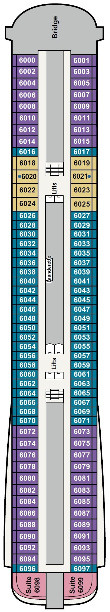 Deck plan for Deck 6