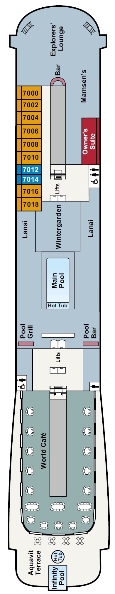 Deck plan for Deck 7