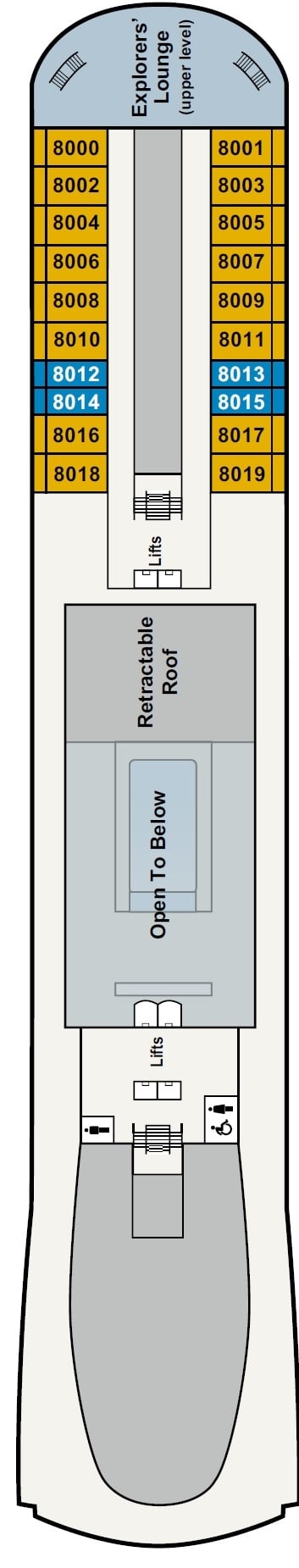 Deck plan for Deck 8