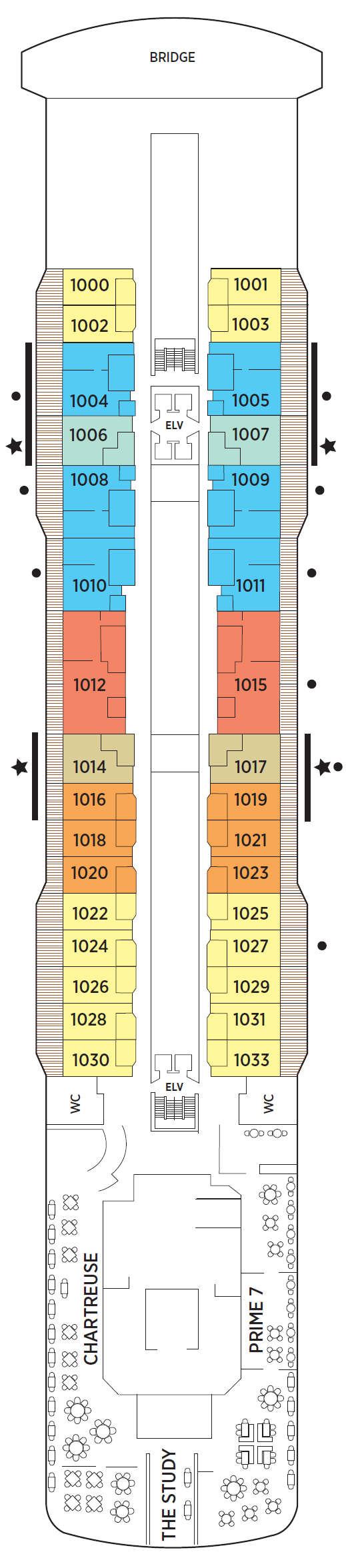 Deck plan for Deck 10