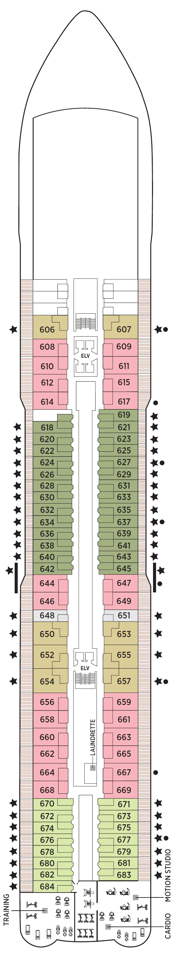 Deck plan for Deck 6