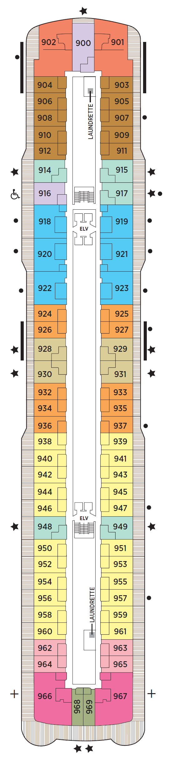 Deck plan for Deck 9