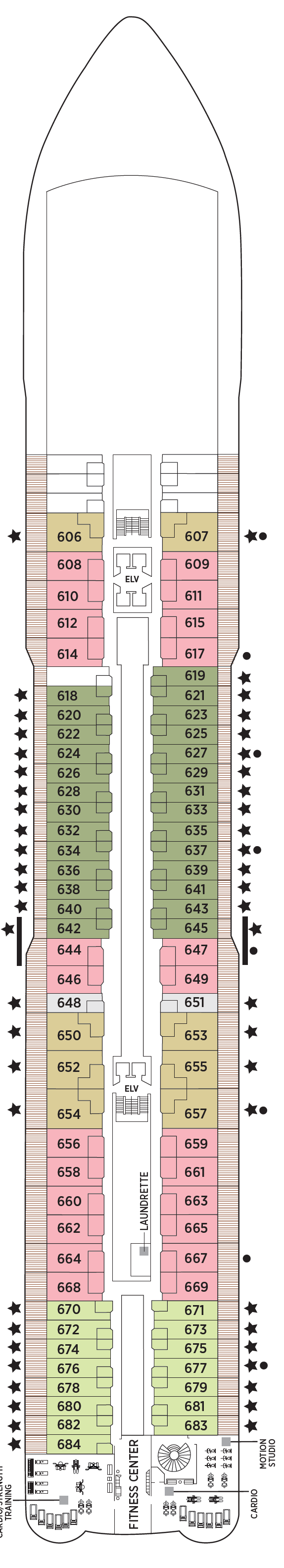 Deck plan for Deck 6