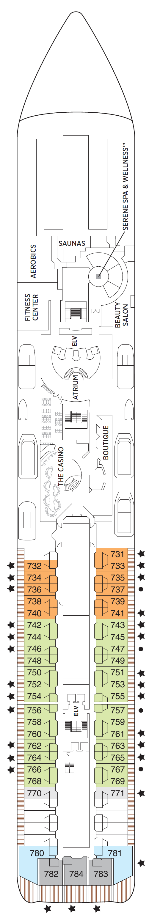Deck plan for Deck 7