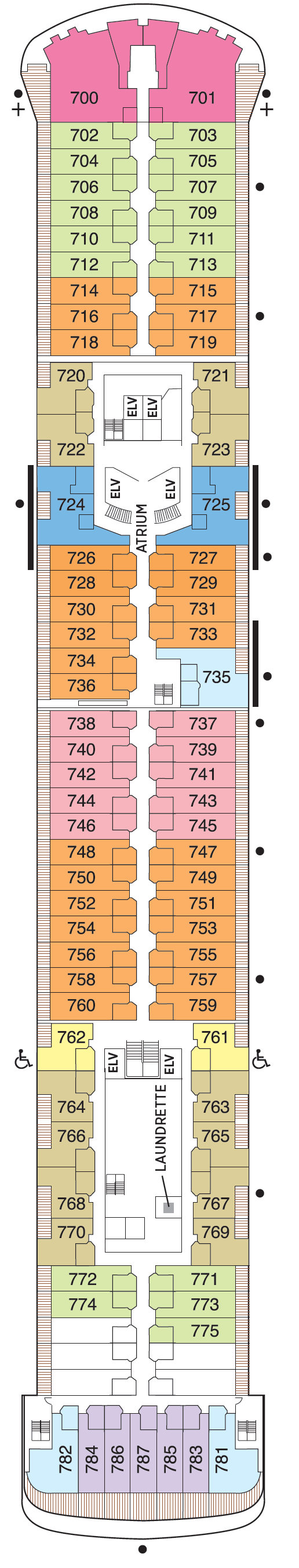 Deck plan for Deck 7