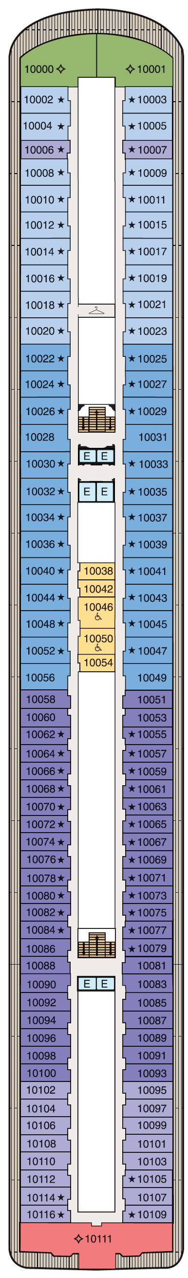 Deck plan for Deck 10