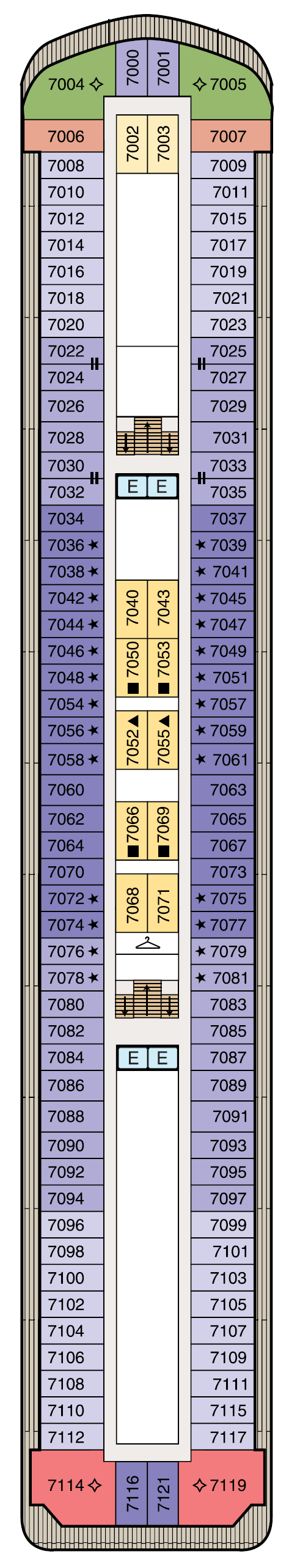 Deck plan for Deck 7