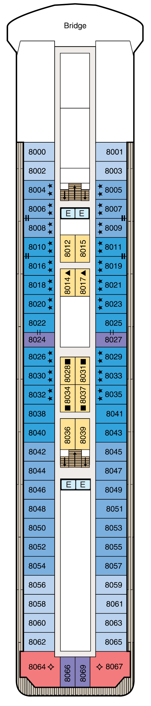 Deck plan for Deck 8