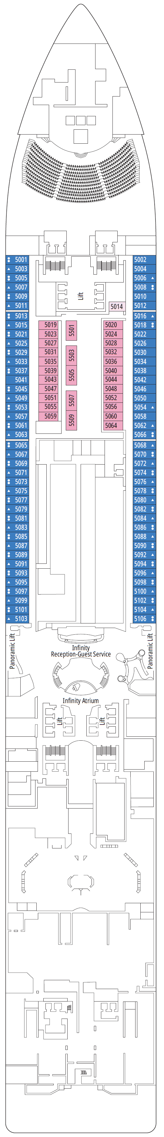 Deck plan for Deck 5