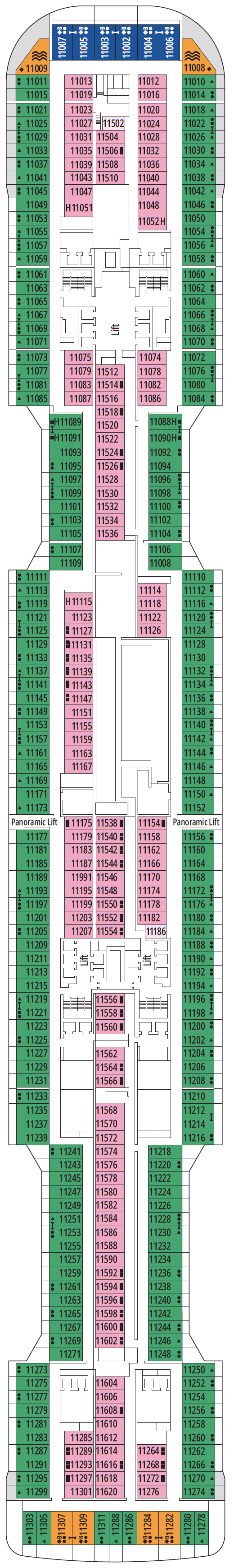 Deck plan for Deck 11