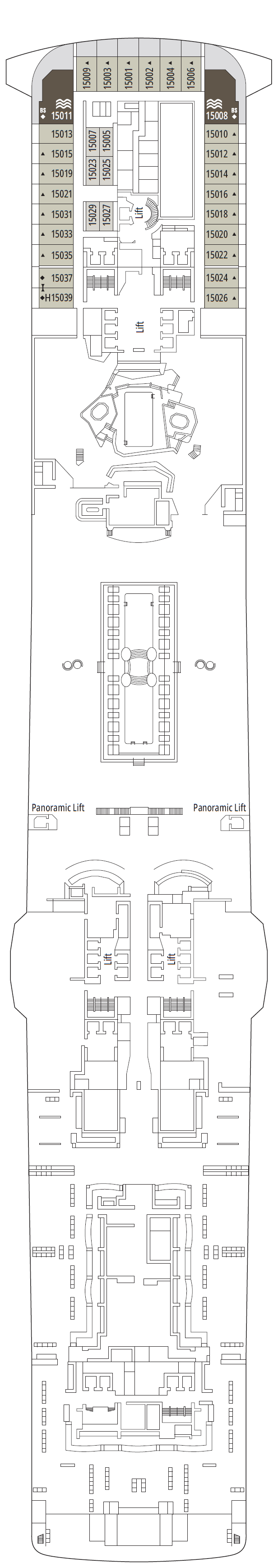 Deck plan for Deck 15