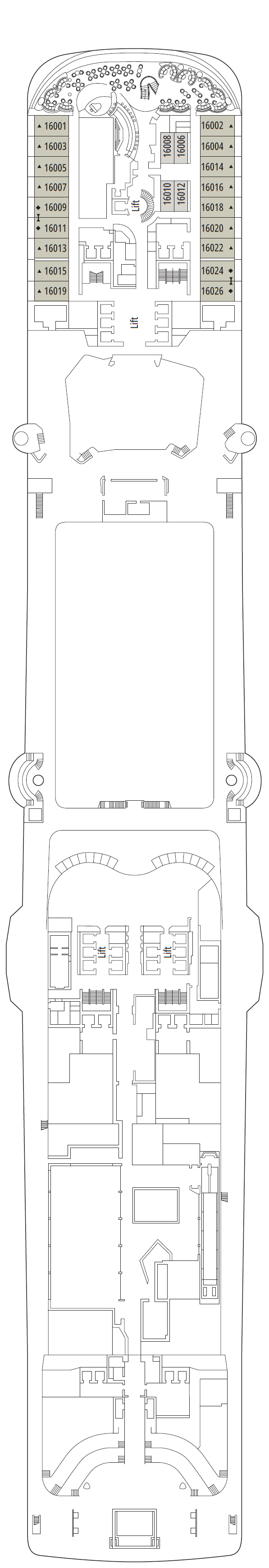 Deck plan for Deck 16