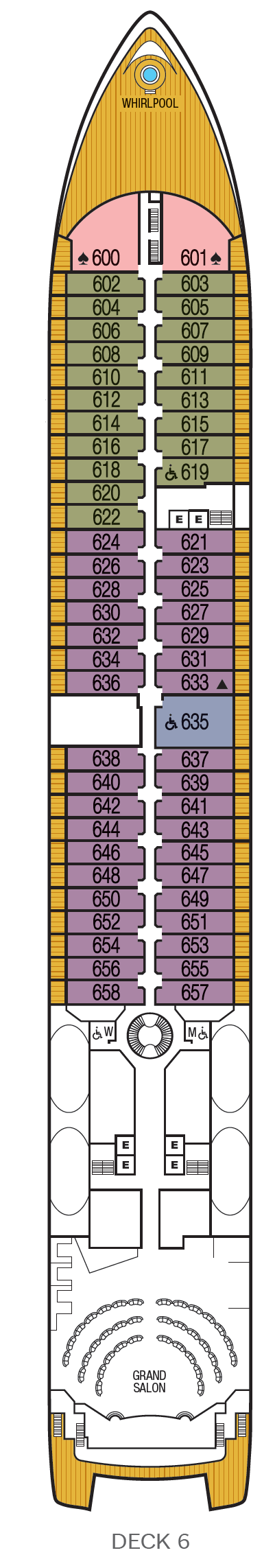 Deck plan for Deck 6