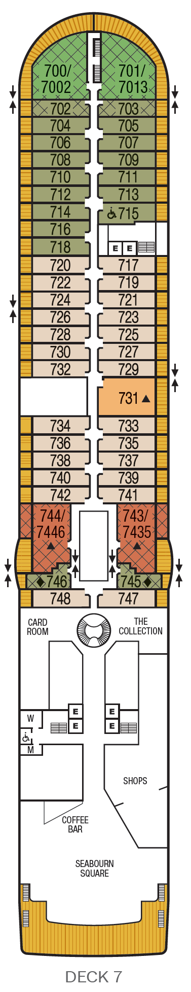 Deck plan for Deck 7