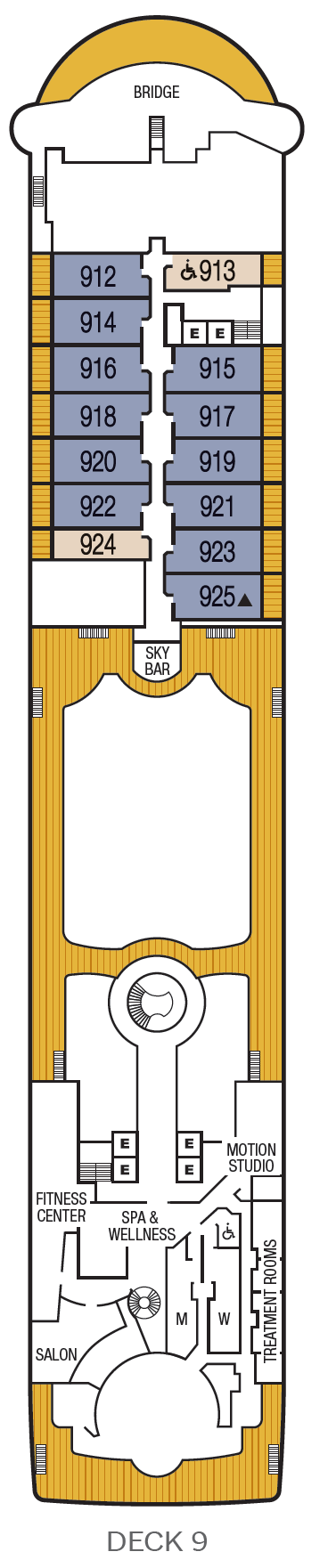 Deck plan for Deck 9
