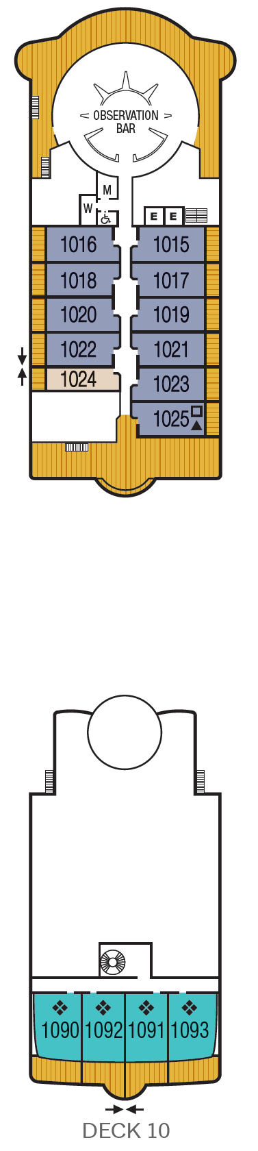 Deck plan for Deck 10