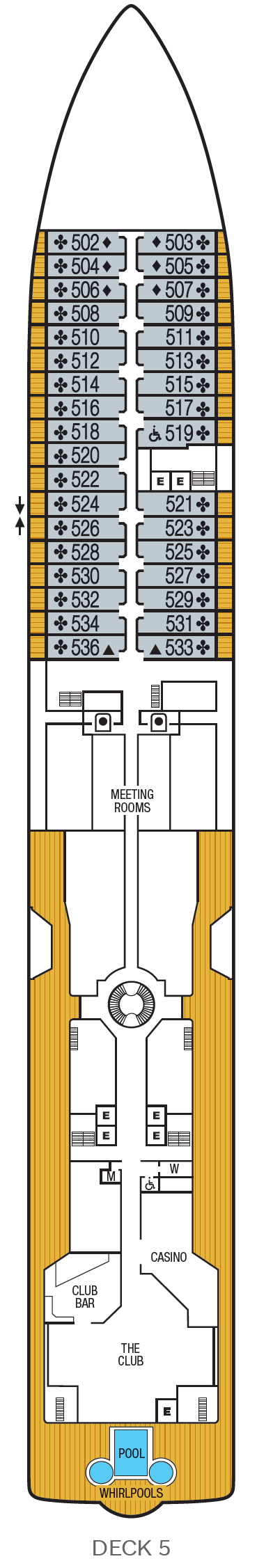 Deck plan for Deck 5