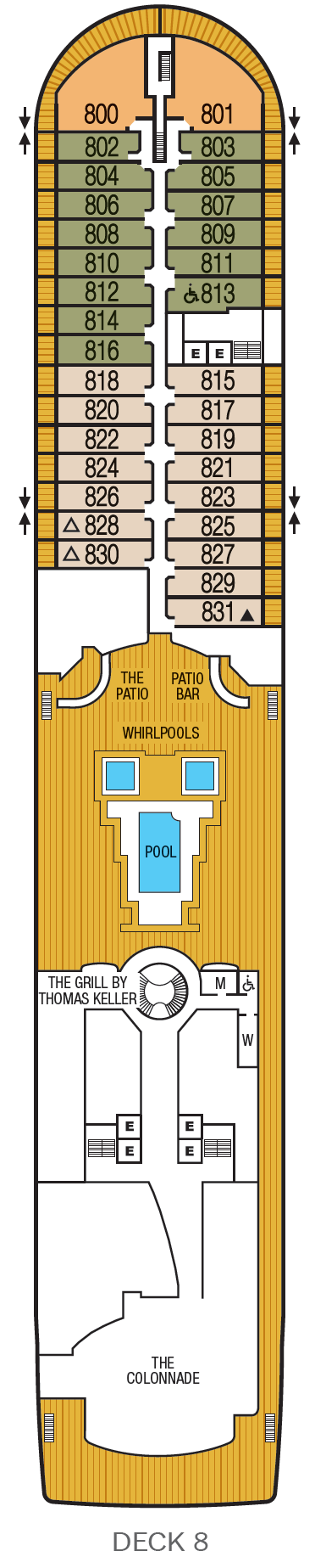 Deck plan for Deck 8